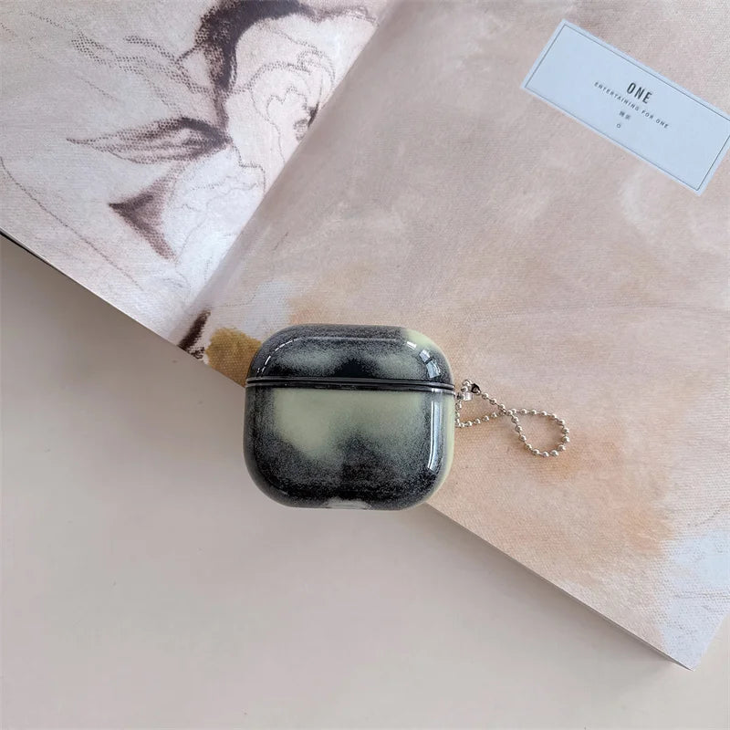 Dynamic Luminous Quicksand Headphone Case for Airpods 2 3 4 Pro Moving Sand Sparkles Earphone Cover Luxury Brilliant Dark Shell