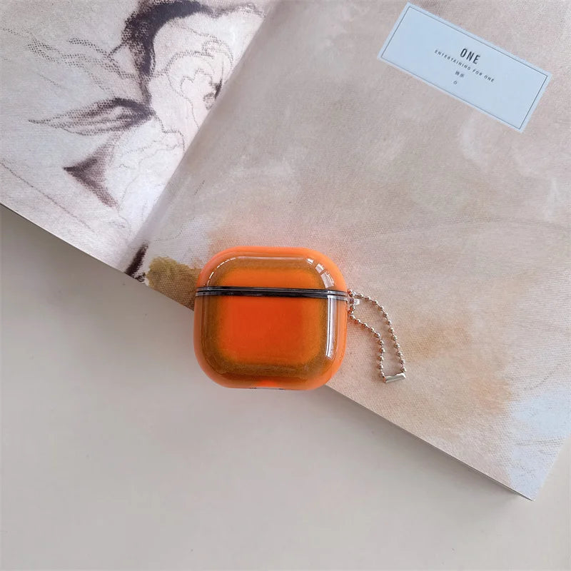 Dynamic Luminous Quicksand Headphone Case for Airpods 2 3 4 Pro Moving Sand Sparkles Earphone Cover Luxury Brilliant Dark Shell